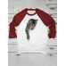 Cute Cat Print Raglan Sleeves O  Neck Casual T  Shirt For Women