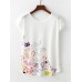 Women Short Sleeve Round Neck Cat Print Loose Women T  shirts