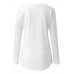 Women Solid Color Half Button Cotton Casual Loose Long Sleeve T  Shirt